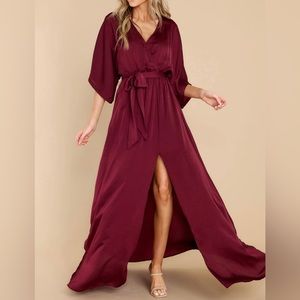 NWT Red Dress Boutique maroon wrap maxi dress. Size S. Red Dress Boutique.